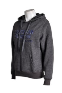 Z217 grey pullover hoodies custom embroidery logo